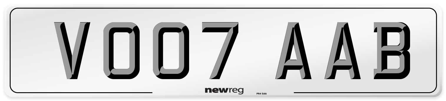 VO07 AAB Number Plate from New Reg